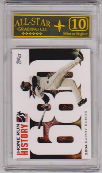 Graded 10 - Barry Bonds 2006 Topps Home Run History #BB680 Card
