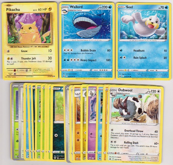 25 Different Pokemon Trading Cards w/ Pikachu + More