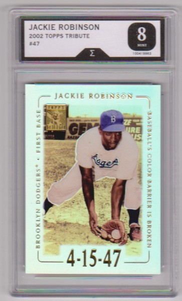 Graded Sigma Mint 8  - Jackie Robinson 2002 Topps Tribute #247 Card