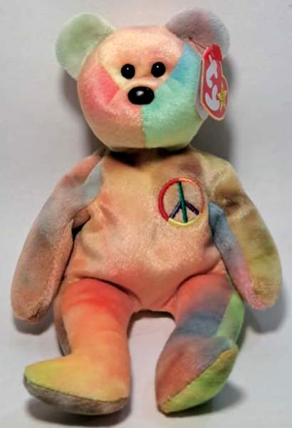 1996 Ty Beanie Baby PEACE THE BEAR - New With Tags