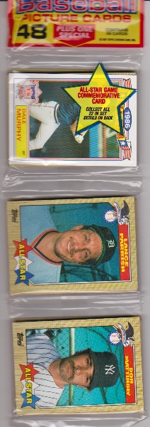 1987 Topps Baseball 49 Card Rack Pack w/ Dale Murphy On Front