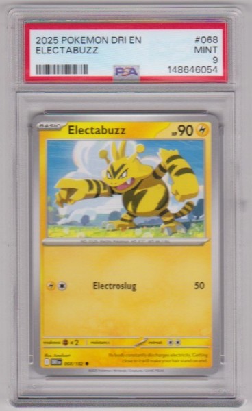Graded PSA Mint 9 - Electabuzz 2025 Pokemon Destined Rivals EN #068 Card