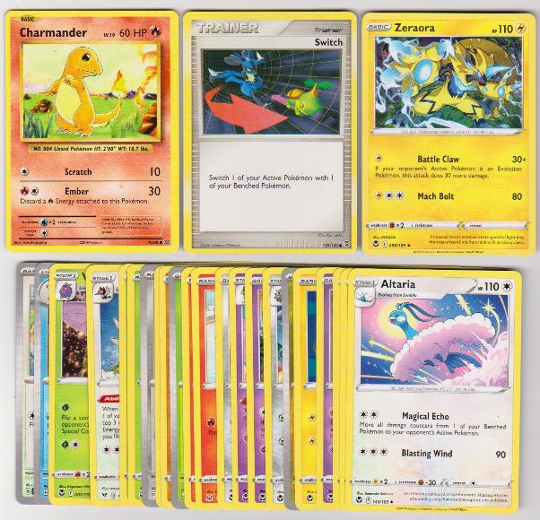 25 Different Pokemon Trading Cards w/ Charmander + More