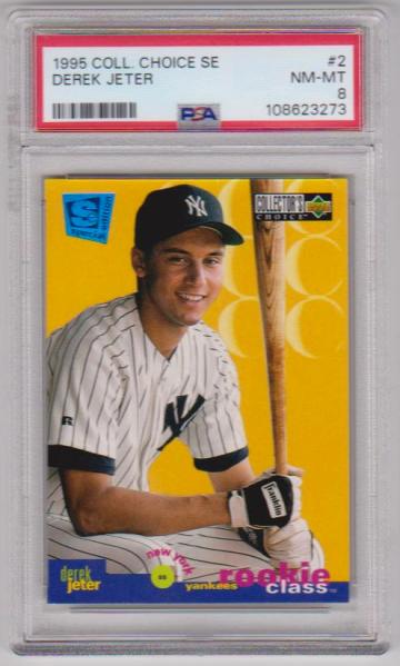 Graded PSA NM-MT 8 - Derek Jeter 1995 Collector's Choice SE Rookie Class #2 Card