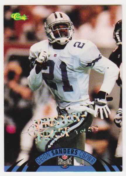 Only 499 Exist - Deion Sanders 1995 Classic NFL Experience Printers Proof #80 Insert Card