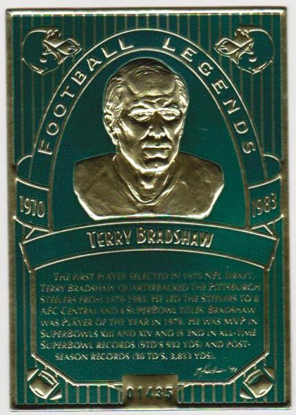 1993 Legendary Foils Terry Bradshaw Sculpted Card With COA