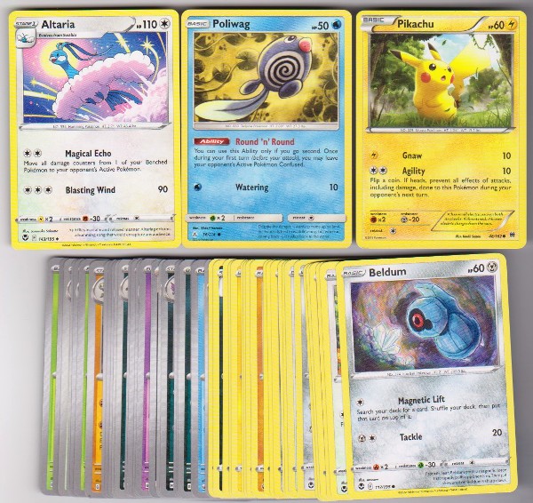 50 Different Pokemon Trading Cards w/ Pikachu + More