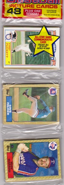 1987 Topps Baseball 49 Card Rack Pack w/ Kirby Puckett On Front