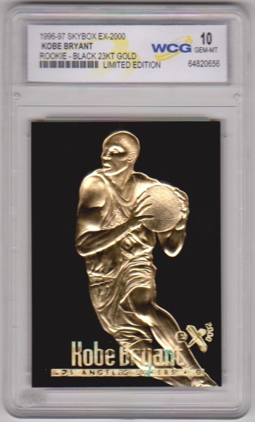 Rookie Graded Gem Mint 10 - Kobe Bryant 1996-97 Skybox EX-2000 Black 23 Kt Gold Card
