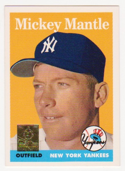 Mickey Mantle 1958 Topps #150 Commemorative Card - 1996 Topps #8 of 19 Insert Card