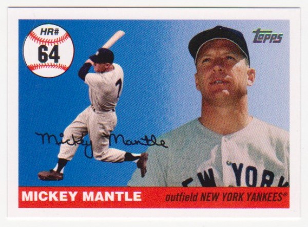 Mickey Mantle '55 Topps Style HR #64 2006 Topps #MHR64 Insert Card