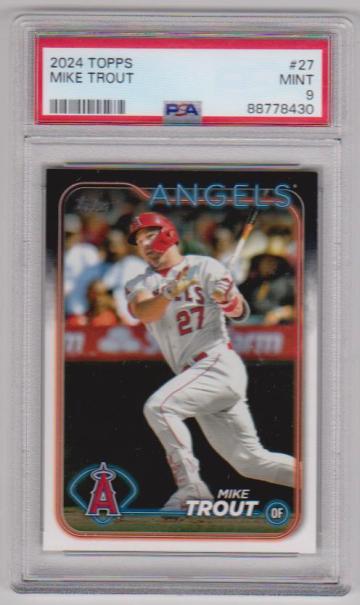 Graded PSA Mint 9 - Mike Trout 2024 Topps #27 Card