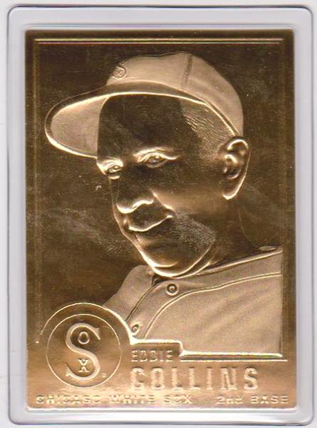 22 kt Gold - EDDIE COLLINS 1996 Danbury Mint Gold Card - HOF'er