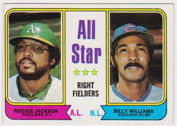 1974 Topps Reggie Jackson + Billy Williams #338 Card - HOF'ers