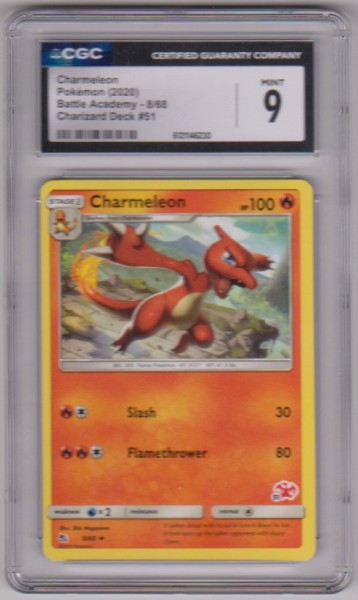 Graded CGC Mint 9 - Charmeleon 2020 Pokemon Battle Academy #8/68 Charizard Deck #51 Card