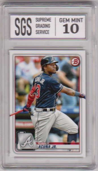Graded Gem Mint 10 - Ronald Acuna Jr. 2020 Bowman #27 Card