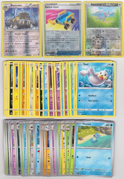 50 Different Pokemon Trading Cards w/ 3 REVERSE HOLOS + More