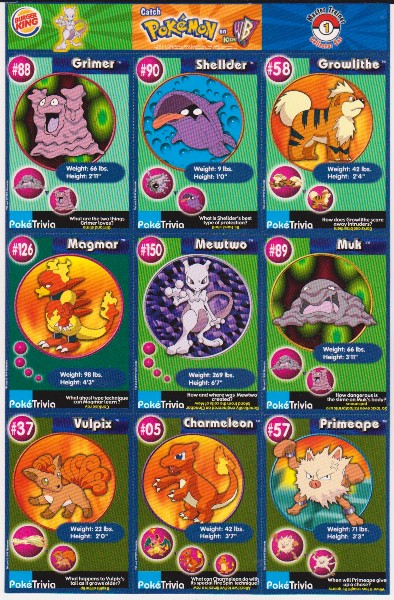 1999 Pokemon Master Trainer Collector Set Uncut 9 Card Sheet #1