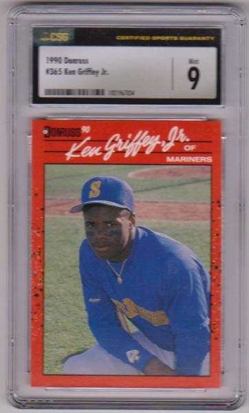 Graded CSG Mint 9 - Ken Griffey Jr. 1990 Donruss #365 Card