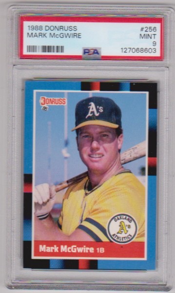 Graded PSA Mint 9 - Mark McGwire 1988 Donruss #256 Card