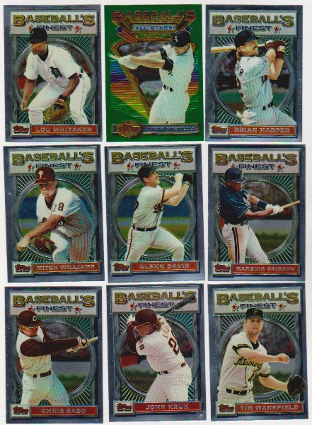 9 Different 1993 Topps Finest Cards w/ Lou Whitaker + More