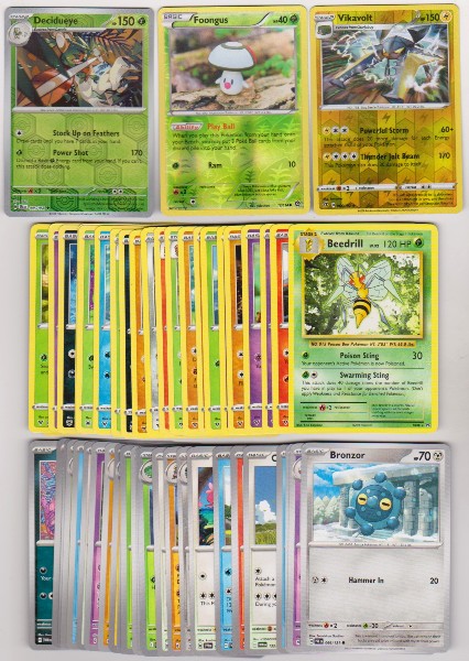 50 Different Pokemon Trading Cards w/ 3 REVERSE HOLOS + More
