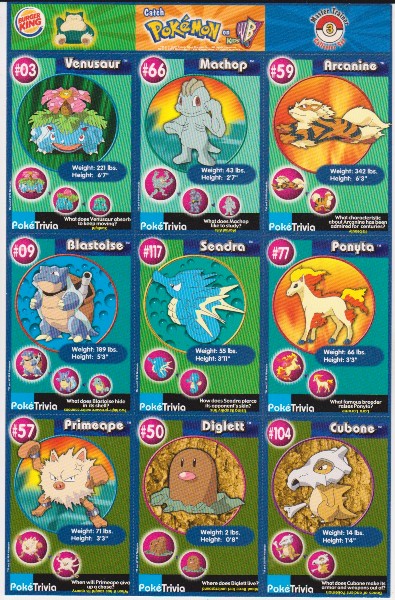 1999 Pokemon Master Trainer Collector Set 9 Card Uncut Sheet #3 w/ Blastoise + More