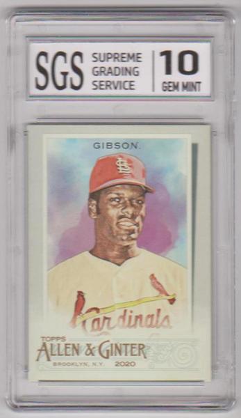 Graded Gem Mint 10 - Bob Gibson 2020 Topps Allen & Ginter #120 Card