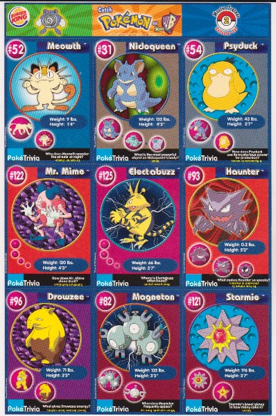 1999 Pokemon Master Trainer Collector Set 9 Card Uncut Sheet #2