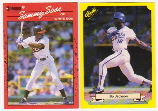Rookies - Bo Jackson 1987 Classic + Sammy Sosa 1990 Donruss Rookie Pair