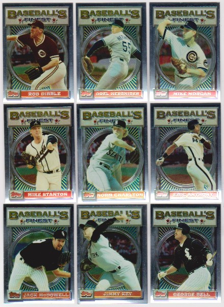 9 Different 1993 Topps Finest Cards w/ Orel Hershiser + More