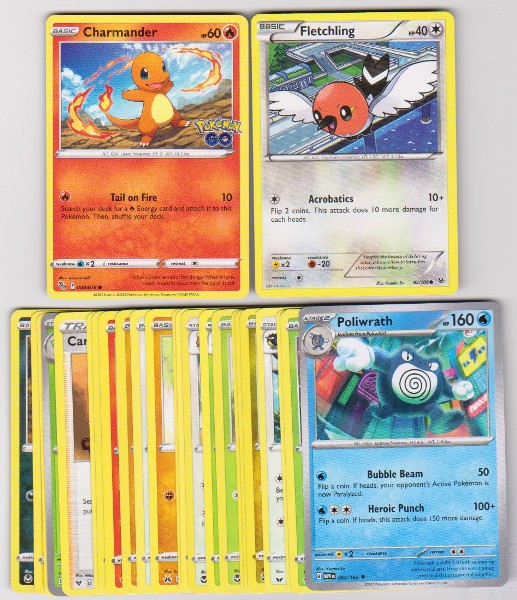 25 Different Pokemon Trading Cards w/ Charmander + More