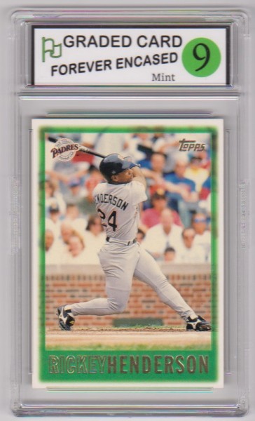 Labeled Mint 9 - Rickey Henderson 1997 Topps #96 Card`
