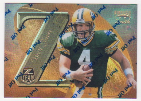 Brett Favre 1997 Zenith Z-Team Mirror Gold #ZT11 Promo Card