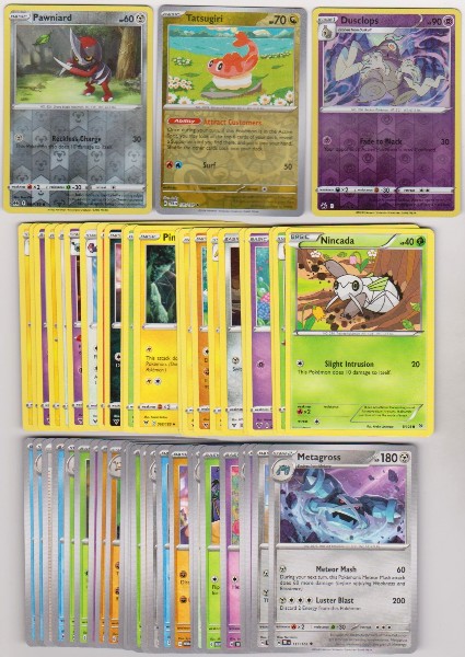 50 Different Pokemon Trading Cards w/ 3 HOLOS + More