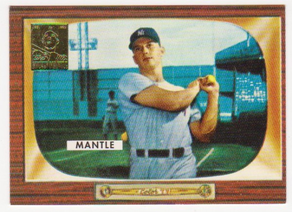 Mickey Mantle 1955 Bowman #202 Commemorative Card - 1996 Topps #5 of 19 Insert Card