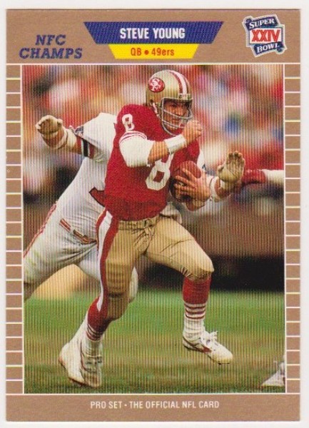 ERROR - Steve Young 1989 Pro Set WRONG BACK Super Bowl XXIV Card