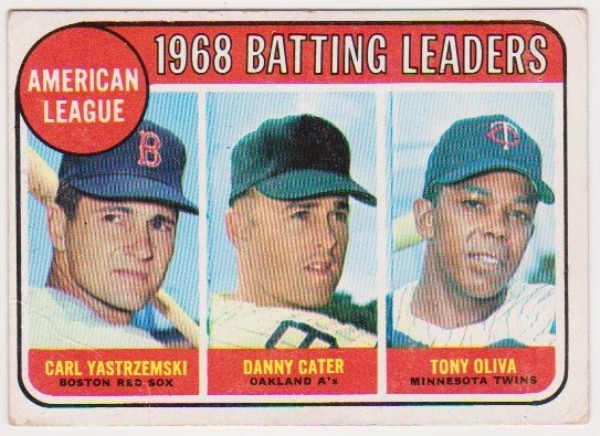 1969 Topps Carl Yastrzemski/Danny Cater/Tony Oliva #1 Card