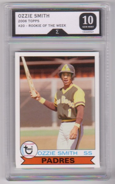 Graded Sigma Gem Mint 10 - Ozzie Smith 2006 Topps Rookie Of The Week #20 Card