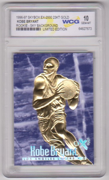 Rookie Graded Gem Mint 10 - Kobe Bryant 1996-97 Skybox EX-2000 Sky Background 23 Kt Gold Card