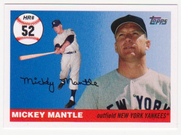 Mickey Mantle '55 Topps Style HR #52 2006 Topps #MHR52 Insert Card