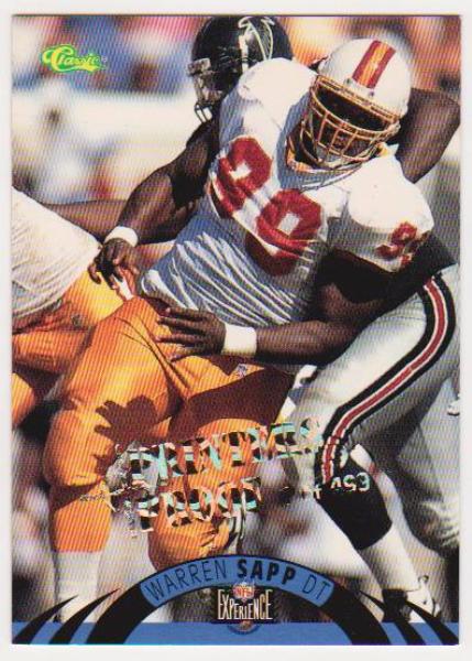 Only 499 Exist - Warren Sapp 1996 Classic NFL Experience Printers Proof #119 Insert Rookie Card