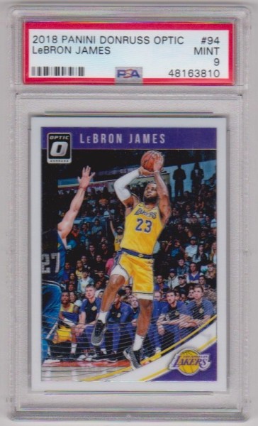 Graded PSA Mint 9 - Lebron James 2018-19 Donruss Optic #94 Card