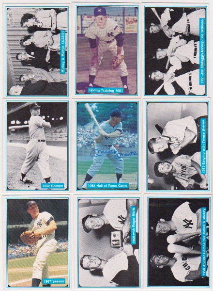 9 Different Mickey Mantle 1982 ASA The Mickey Mantle Story Cards
