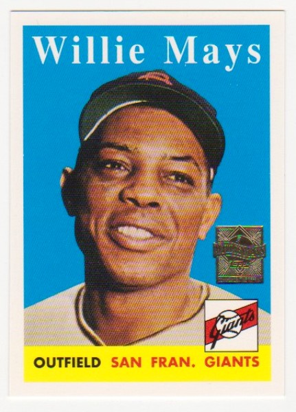 Willie Mays 1958 Topps #5 Commemorative Card - 1997 Topps #10 Insert Card