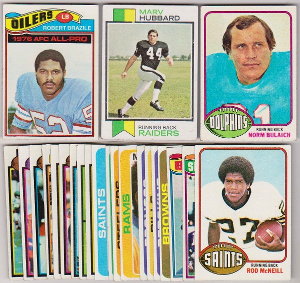 24 Different 1970's Topps Football Cards (1973-1979) w/ Robert Brazile + More