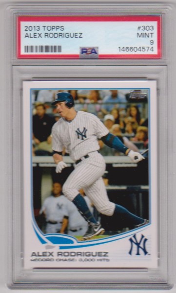 Graded PSA Mint 9 - Alex Rodriguez 2013 Topps Checklist #303 Card