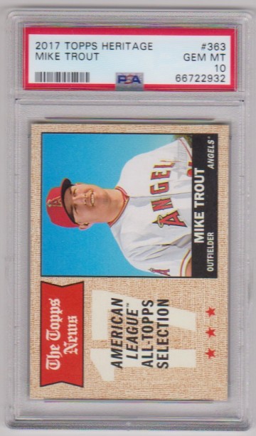 Graded PSA Gem Mint 10 - Mike Trout 2017 Topps Heritage #363 Card