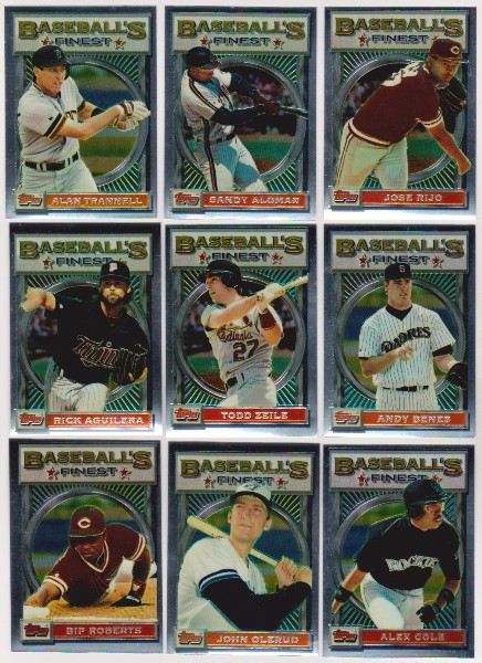 9 Different 1993 Topps Finest Cards w/ Alan Trammell + More