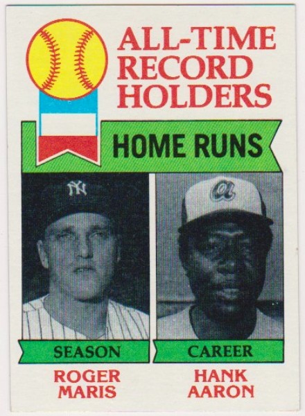 1979 Topps Roger Maris/Hank Aaron #413 Card